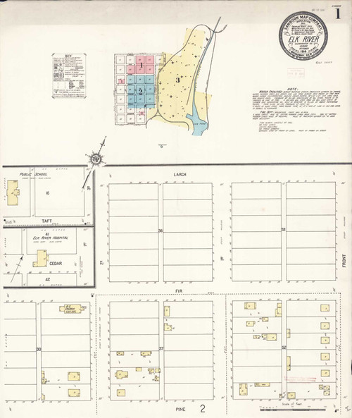 Elk River Idaho 1914 - Fire Insurance Index - Old Map Reprint