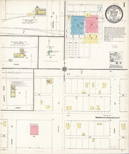 Filer Idaho 1911 - Fire Insurance Index - Old Map Reprint