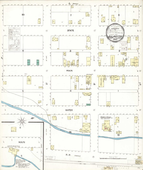 Juliaetta Idaho 1900 - Fire Insurance Index - Old Map Reprint