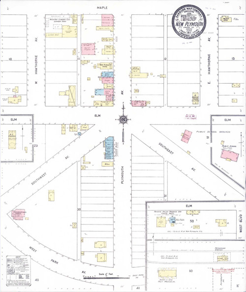 New Plymouth Idaho 1911 - Fire Insurance Index - Old Map Reprint