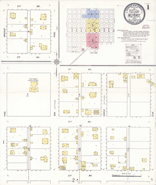 Nez Perce Idaho 1910 - Fire Insurance Index - Old Map Reprint