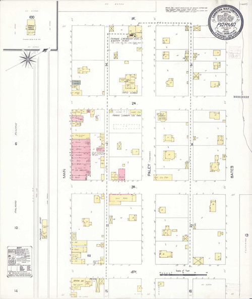 Parma Idaho 1908 - Fire Insurance Index - Old Map Reprint