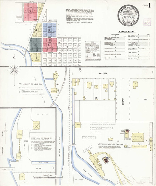 Payette Idaho 1908 - Fire Insurance Index - Old Map Reprint
