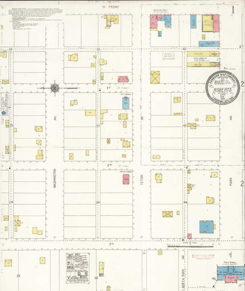 Roberts Idaho 1921 - Fire Insurance Index - Old Map Reprint