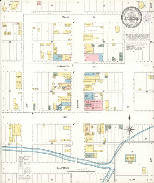 Saint Anthony Idaho 1903 - Fire Insurance Index - Old Map Reprint