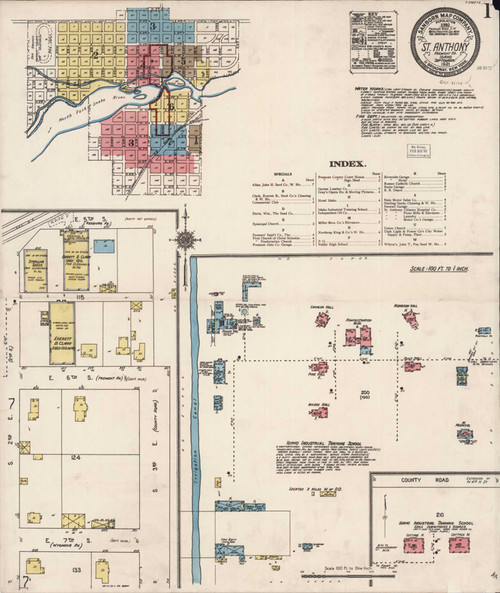 Saint Anthony Idaho 1921 - Fire Insurance Index - Old Map Reprint