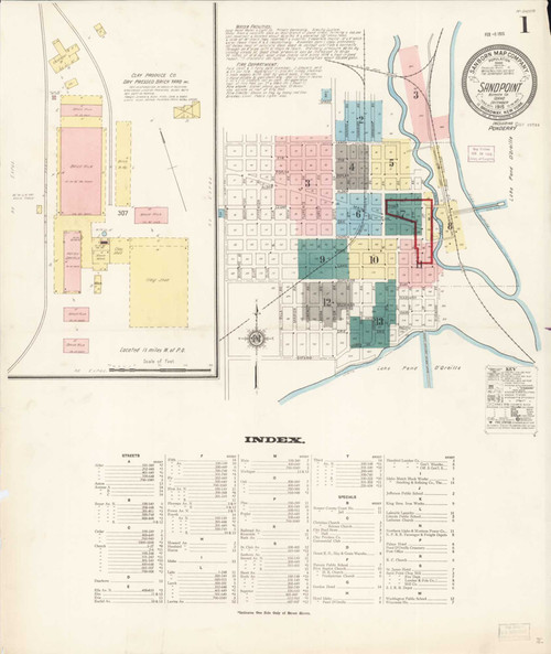 Sandpoint Idaho 1915 - Fire Insurance Index - Old Map Reprint