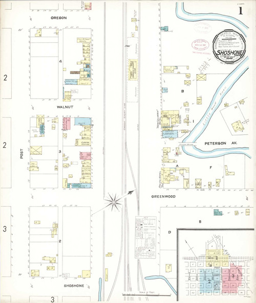 Shoshone Idaho 1897 - Fire Insurance Index - Old Map Reprint