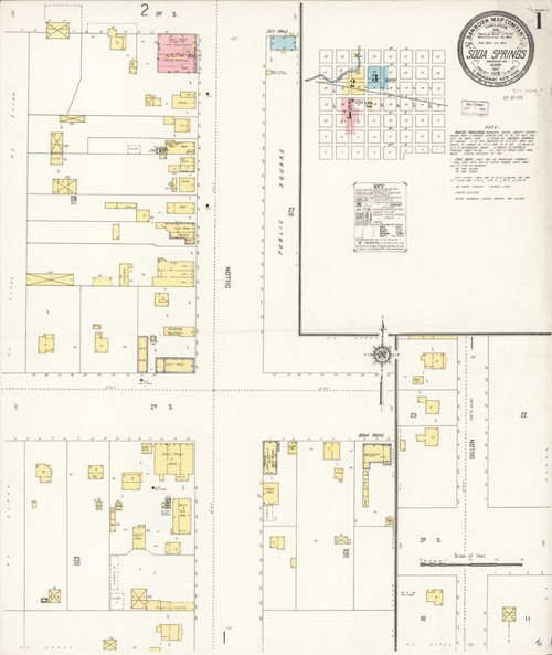 Soda Springs Idaho 1915 - Fire Insurance Index - Old Map Reprint