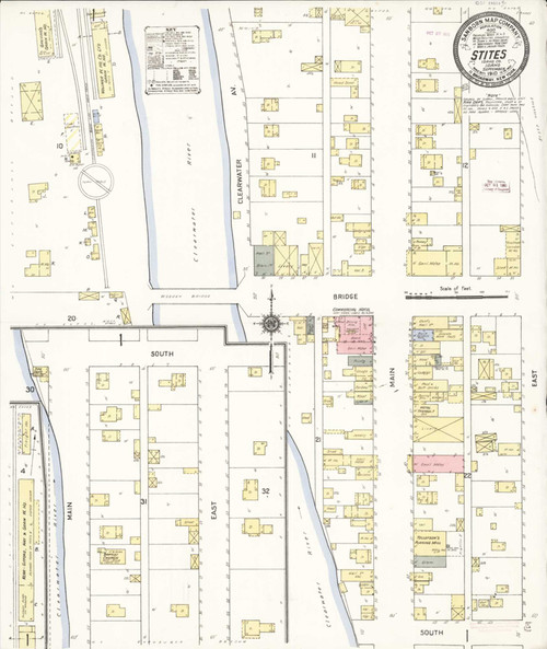 Stites Idaho 1910 - Fire Insurance Index - Old Map Reprint
