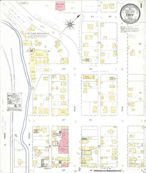 Troy Idaho 1909 - Fire Insurance Index - Old Map Reprint