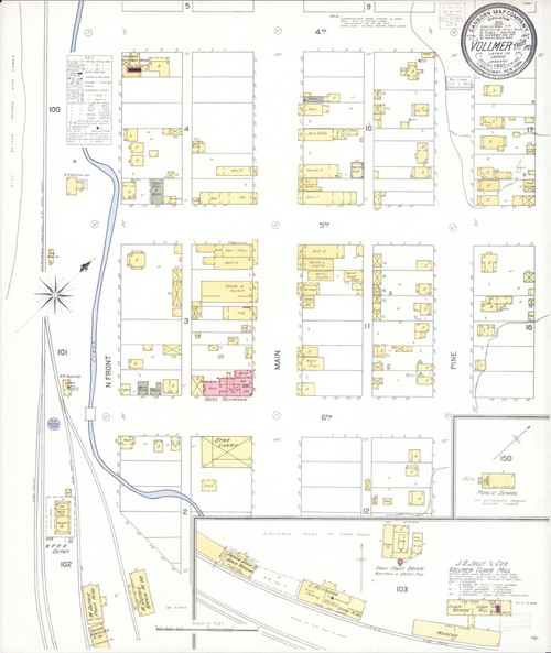 Vollmer Idaho 1905 - Fire Insurance Index - Old Map Reprint