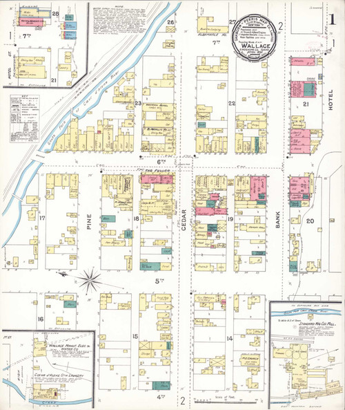 Wallace Idaho 1896 - Fire Insurance Index - Old Map Reprint