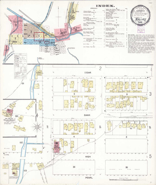 Wallace Idaho 1901 - Fire Insurance Index - Old Map Reprint