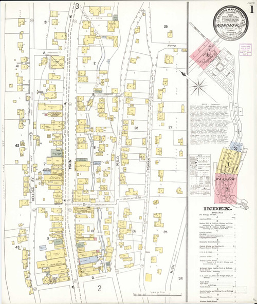 Wardner Idaho 1905 - Fire Insurance Index - Old Map Reprint