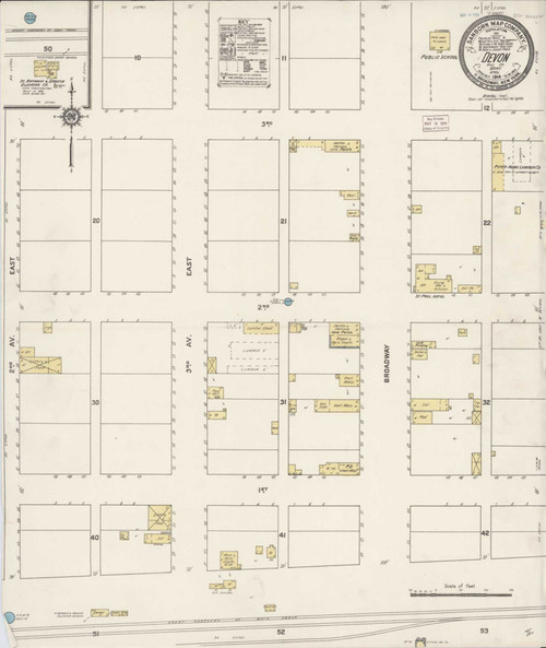 Devon Montana 1914 - Fire Insurance Index - Old Map Reprint