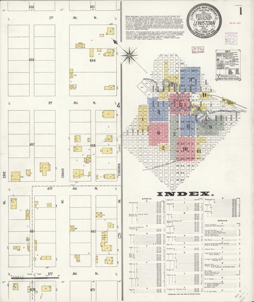 Lewistown Montana 1908 - Fire Insurance Index - Old Map Reprint