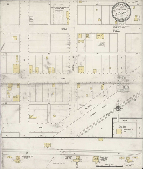 Lothair Montana 1920 - Fire Insurance Index - Old Map Reprint