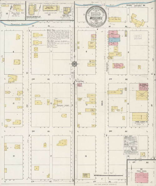 Musselshell Montana 1920 - Fire Insurance Index - Old Map Reprint