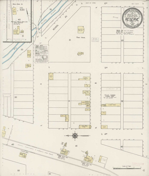 Reserve Montana 1920 - Fire Insurance Index - Old Map Reprint