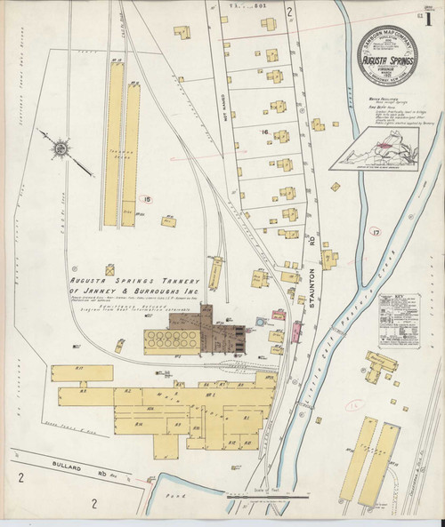 Augusta Springs Virginia 1921 - Fire Insurance Index - Old Map Reprint