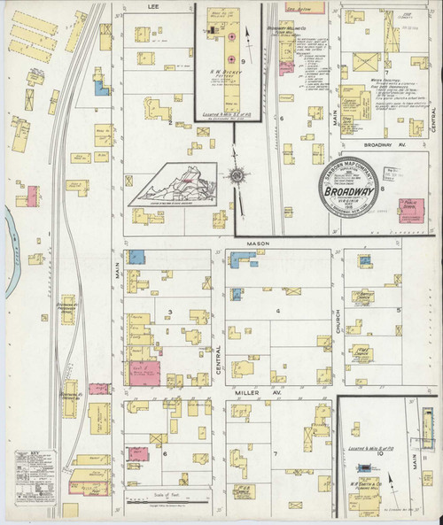 Broadway Virginia 1918 - Fire Insurance Index - Old Map Reprint