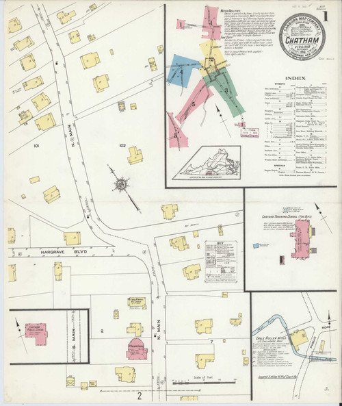 Chatham Virginia 1913 - Fire Insurance Index - Old Map Reprint