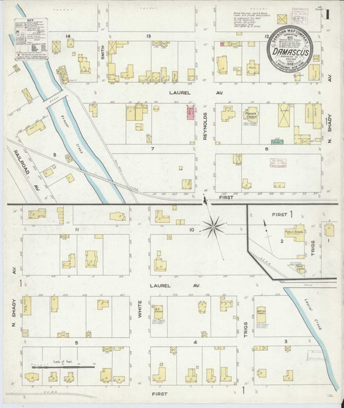 Damascus Virginia 1908 - Fire Insurance Index - Old Map Reprint