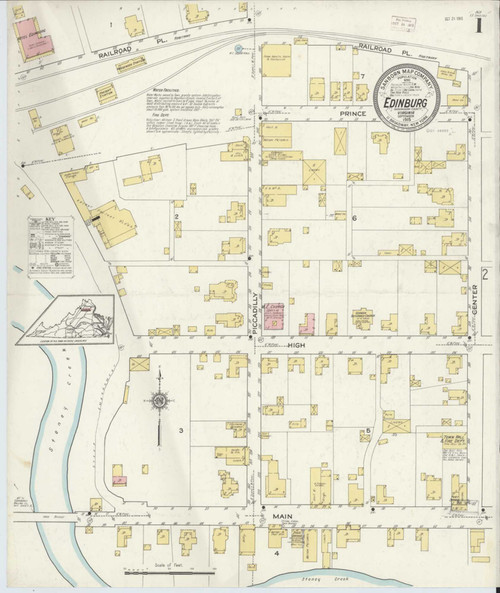 Edinburg Virginia 1915 - Fire Insurance Index - Old Map Reprint