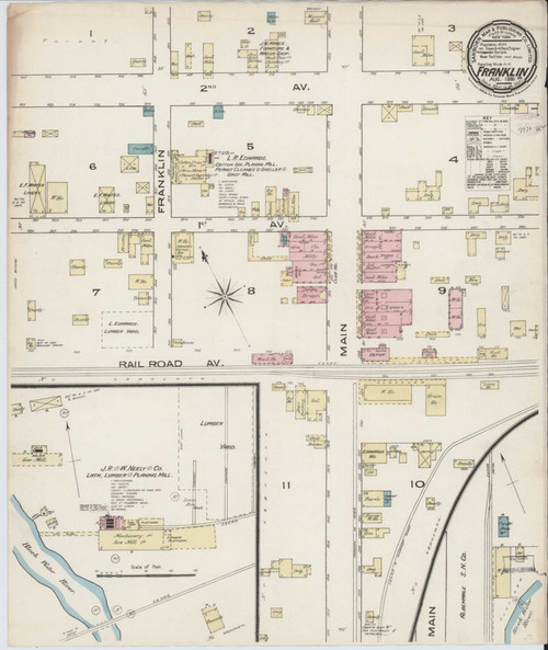 Franklin Virginia 1885 - Fire Insurance Index - Old Map Reprint
