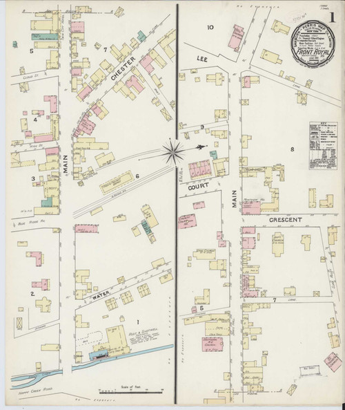 Front Royal Virginia 1891 - Fire Insurance Index - Old Map Reprint