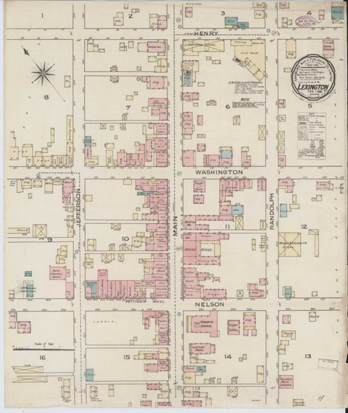 Lexington Virginia 1886 - Fire Insurance Index - Old Map Reprint