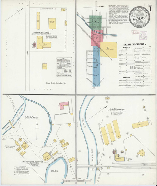 Luray Virginia 1902 - Fire Insurance Index - Old Map Reprint