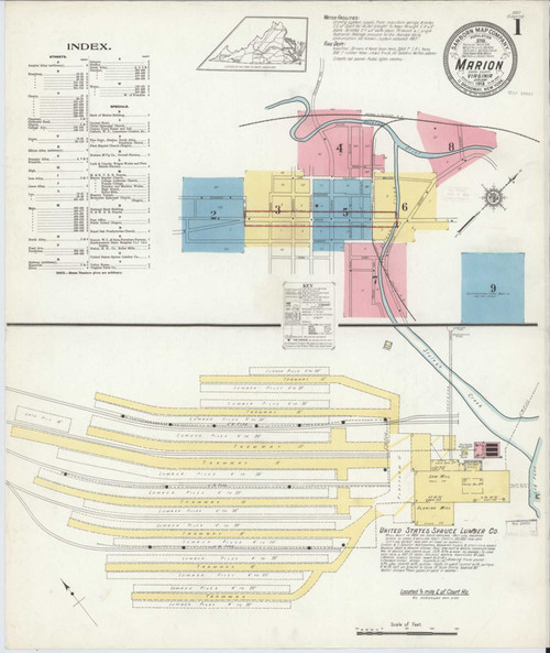 Marion Virginia 1913 - Fire Insurance Index - Old Map Reprint