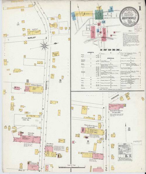 Martinsville Virginia 1902 - Fire Insurance Index - Old Map Reprint