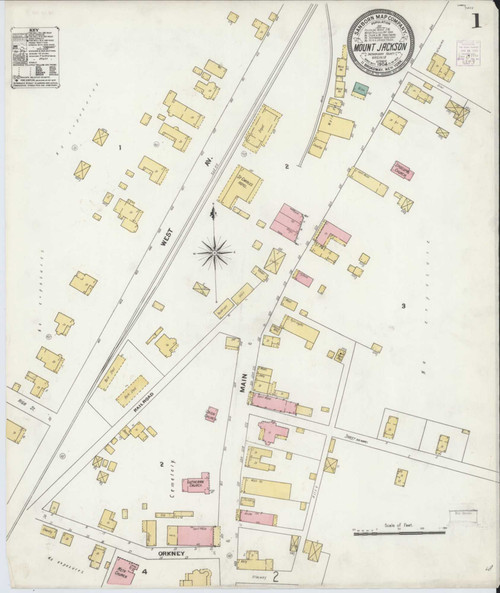 Mount Jackson Virginia 1904 - Fire Insurance Index - Old Map Reprint