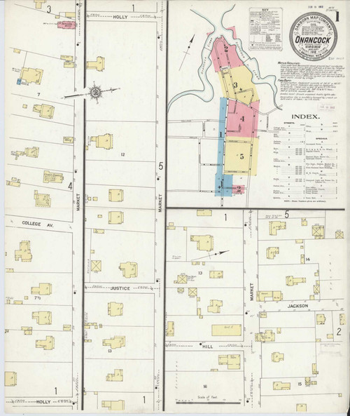 Onancock Virginia 1912 - Fire Insurance Index - Old Map Reprint