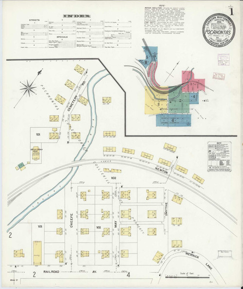 Pocahontas Virginia 1908 - Fire Insurance Index - Old Map Reprint
