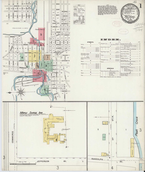 Pulaski Virginia 1898 - Fire Insurance Index - Old Map Reprint