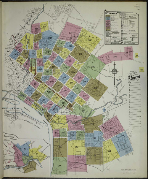 Richmond Virginia 1925 V2 - Fire Insurance Index - Old Map Reprint