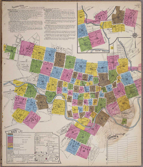 Roanoke Virginia 1919 - Fire Insurance Index - Old Map Reprint