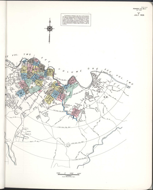 Roanoke Virginia 1955 V3 - Fire Insurance Index - Old Map Reprint