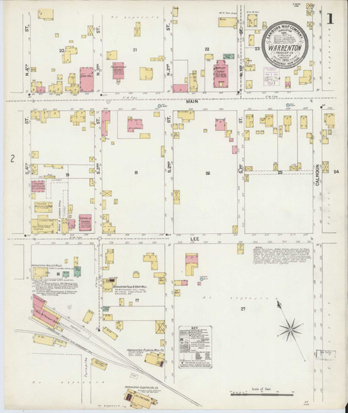 Warrenton Virginia 1903 - Fire Insurance Index - Old Map Reprint