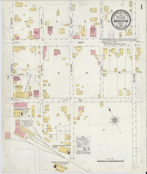 Warrenton Virginia 1908 - Fire Insurance Index - Old Map Reprint