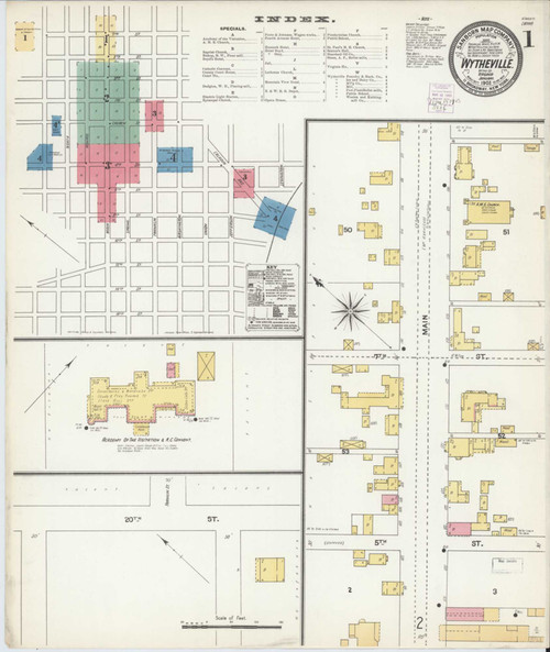 Wytheville Virginia 1903 - Fire Insurance Index - Old Map Reprint