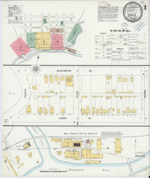 Davis West Virginia 1899 - Fire Insurance Index - Old Map Reprint