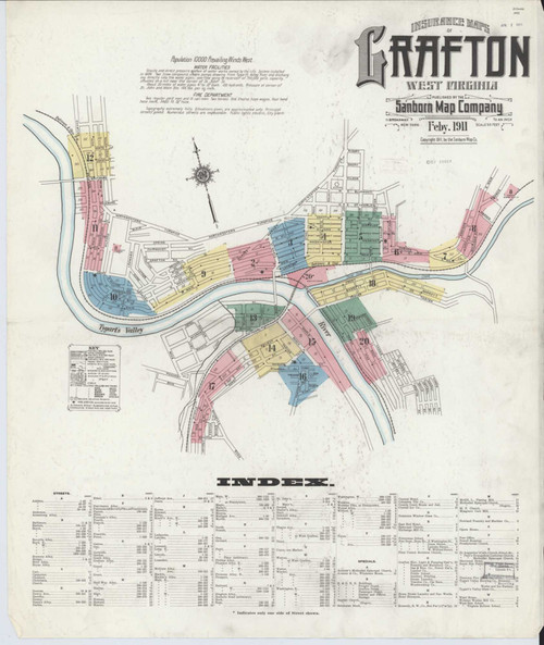 Grafton West Virginia 1911 - Fire Insurance Index - Old Map Reprint