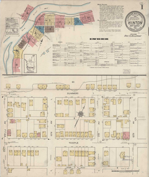 Hinton West Virginia 1922 - Fire Insurance Index - Old Map Reprint