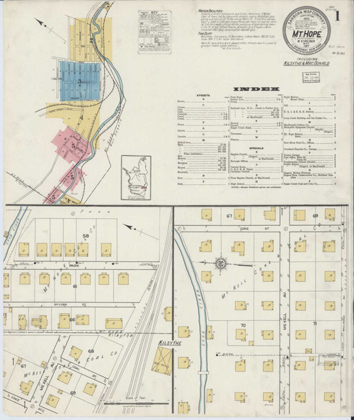 Mount Hope West Virginia 1917 - Fire Insurance Index - Old Map Reprint