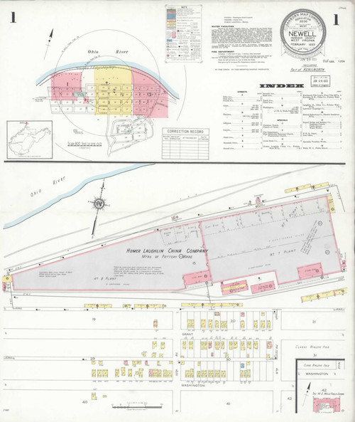 Newell West Virginia 1933 - Fire Insurance Index - Old Map Reprint